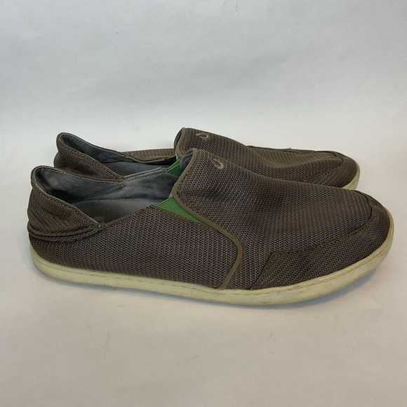 Men\'s sz‎ 13 M OluKai Nohea Mesh Mustang Brown Lime Peel Shoes Loafer main image 8